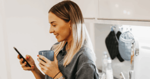 Customer exploring a business through Google Virtual Tours on a smartphone in Las Vegas and Kansas City
