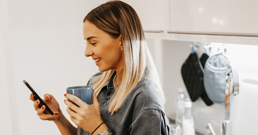 Customer exploring a business through Google Virtual Tours on a smartphone in Las Vegas and Kansas City