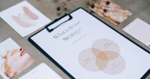 Modern brand strategy layout with design mockups and color samples — representing ClickIt Digital’s creative graphic design services that help Las Vegas businesses build bold, memorable brands.