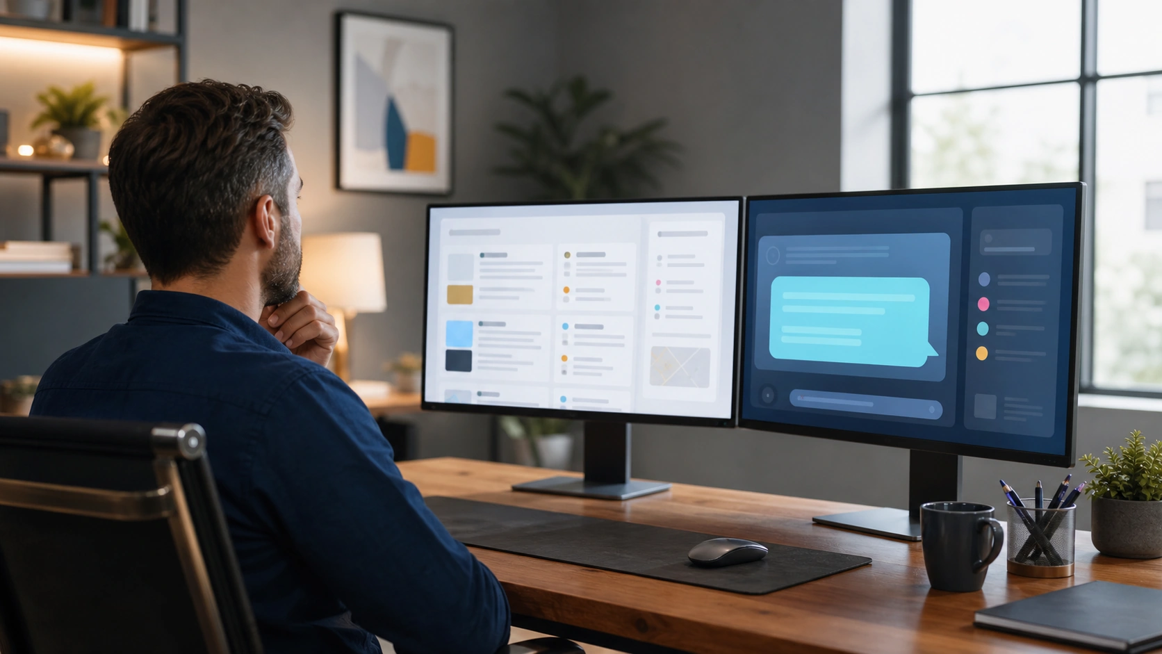 SEO vs AEO comparison on two screens for a local business owner